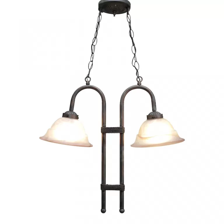 Arco Tulipán Trenza 2 Luz Vidrio Café