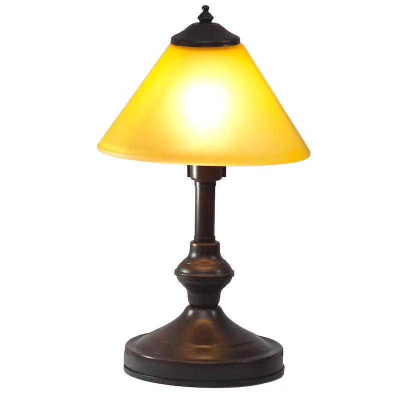 Lámpara Mesa Vidrio Color Vidrio Amarillo