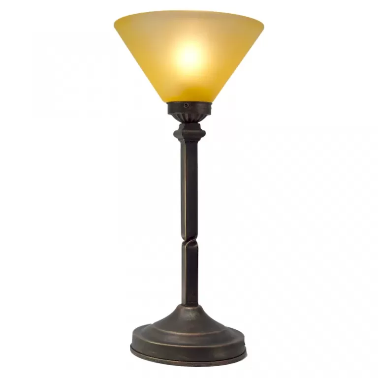 Lámpara Mesa Nudo Vidrio Amarillo