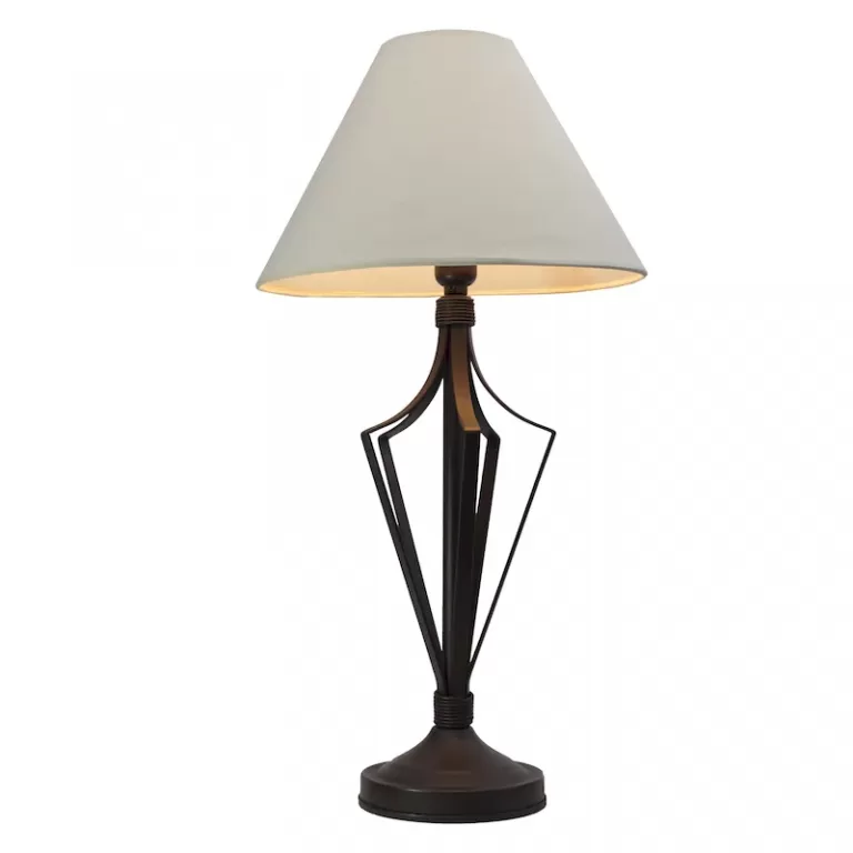 Lámpara Mesa Piña Cobre Con Sombra