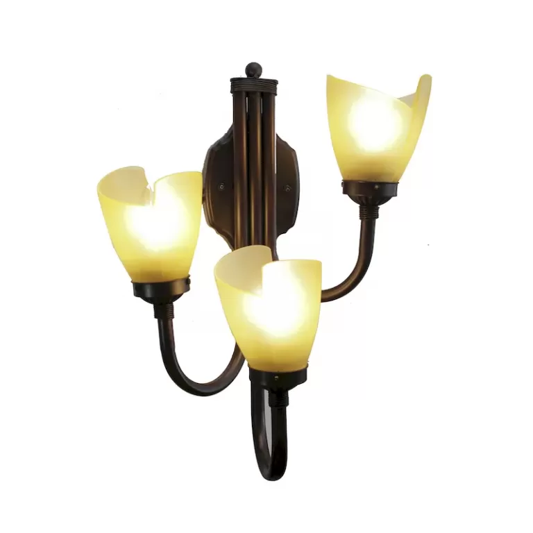 Apliquet Chandelier 3 Luz Vidrio Amarillo